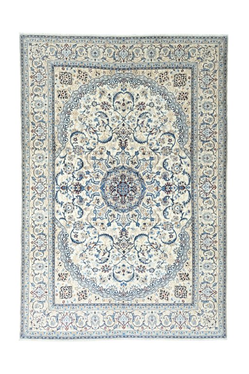 Full view of New Nain rug from Iran / Persia, 300 × 204 cm in Beige tones