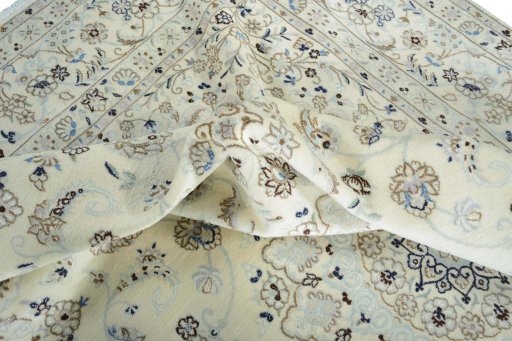 Surface texture of New Nain rug with natural Wool and intricate pattern