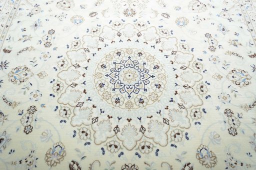 Central medallion detail of New Nain rug from Iran / Persia