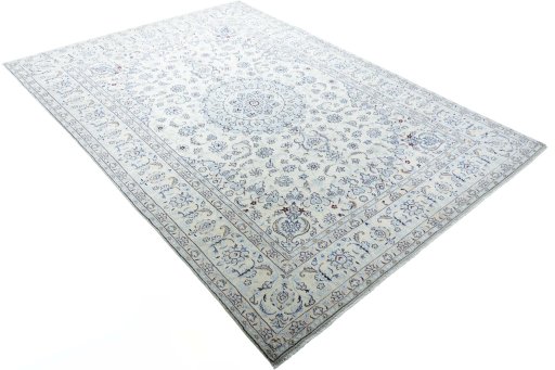 Close-up detail of New Nain rug from Iran / Persia showing Wool weave
