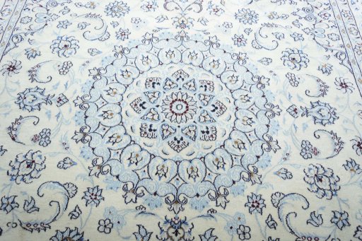 Central medallion detail of New Nain rug from Iran / Persia
