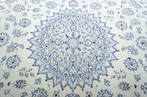 Central medallion detail of New Nain rug from Iran / Persia