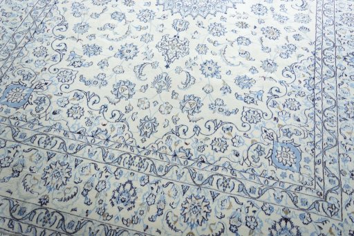 Close-up detail of New Nain rug from Iran / Persia showing Wool weave