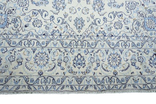 Full view of New Nain rug from Iran / Persia, 340 × 243 cm in Beige tones