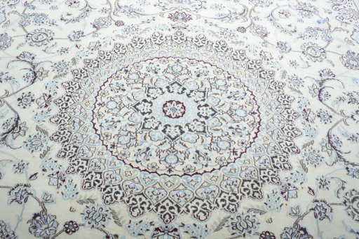 Central medallion detail of New Nain rug from Iran / Persia