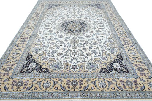 Surface texture of New Nain rug with natural Cork and intricate pattern