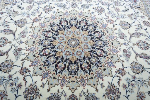 Central medallion detail of New Nain rug from Iran / Persia