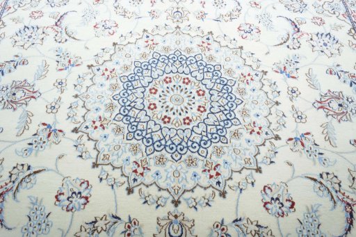 Central medallion detail of 2000s Nain rug from Iran / Persia