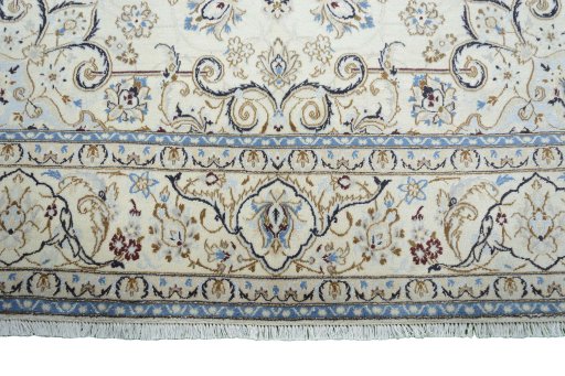 Full view of 2000s Nain rug from Iran / Persia, 314 × 204 cm in Beige tones