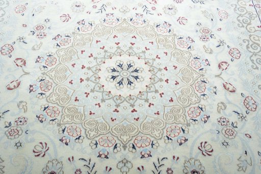 Central medallion detail of New Nain rug from Iran / Persia