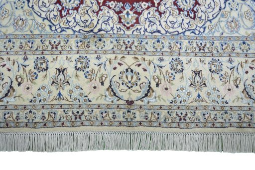 Full view of 2000s Nain rug from Iran / Persia, 379 × 243 cm in Red tones