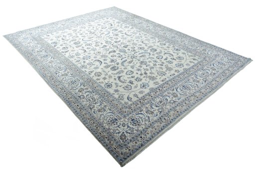 Close-up detail of New Nain rug from Iran / Persia showing Wool weave