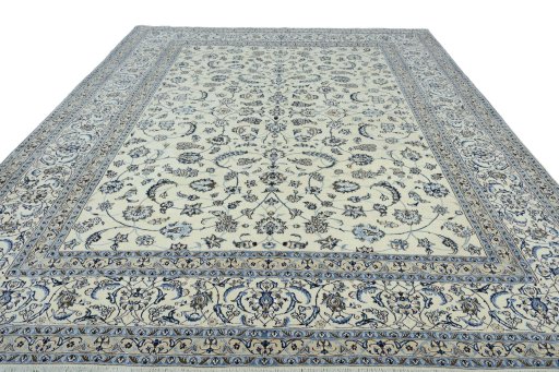 Surface texture of New Nain rug with natural Wool and intricate pattern