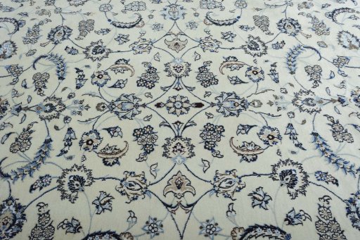 Central medallion detail of New Nain rug from Iran / Persia