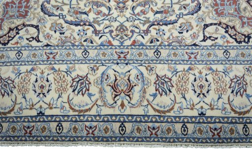 Full view of 2000s Nain rug from Iran / Persia, 314 × 200 cm in Beige tones