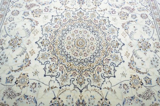 Central medallion detail of New Nain rug from Iran / Persia