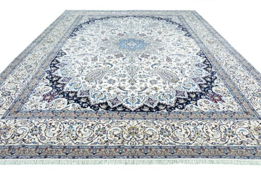 Surface texture of 2000s Nain rug with natural Cork and intricate pattern