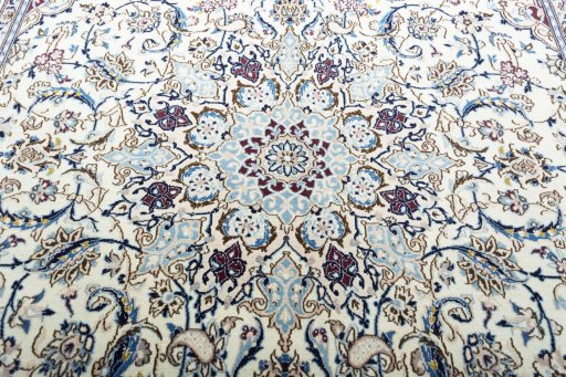 Central medallion detail of New Nain rug from Iran / Persia