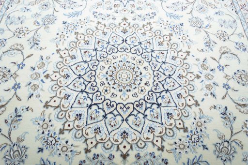 Central medallion detail of New Nain rug from Iran / Persia
