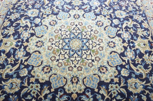 Central medallion detail of 2000s Nain rug from Iran / Persia