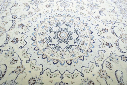 Central medallion detail of New Nain rug from Iran / Persia