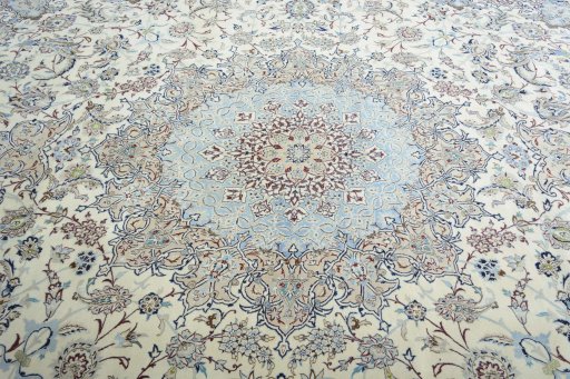 Central medallion detail of New Nain rug from Iran / Persia