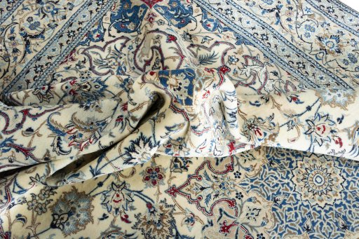 Surface texture of New Nain rug with natural Cork and intricate pattern