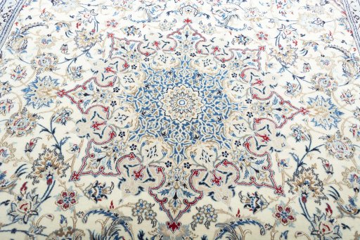 Central medallion detail of New Nain rug from Iran / Persia