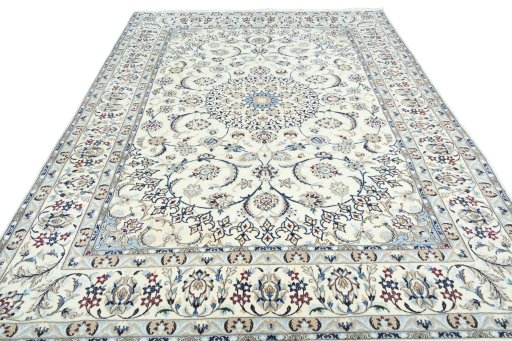 Surface texture of New Nain rug with natural Wool and intricate pattern
