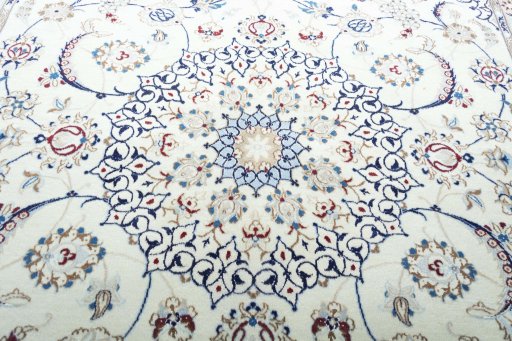 Central medallion detail of New Nain rug from Iran / Persia