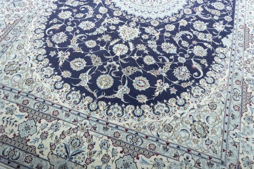 Close-up detail of New Nain rug from Iran / Persia showing Cork weave