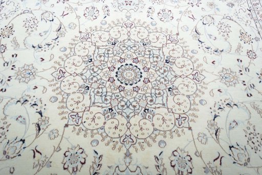Central medallion detail of New Nain rug from Iran / Persia