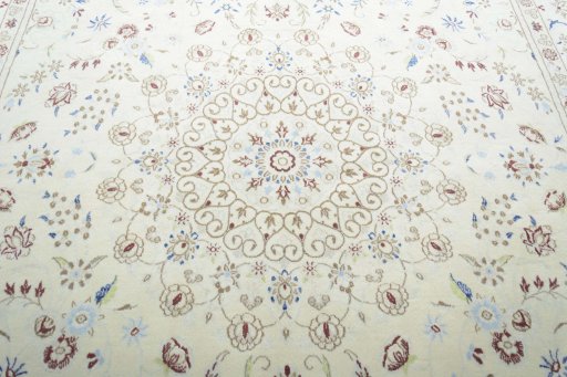Central medallion detail of New Nain rug from Iran / Persia