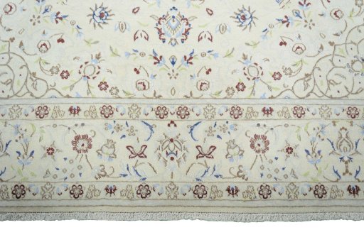 Full view of New Nain rug from Iran / Persia, 303 × 200 cm in Beige tones