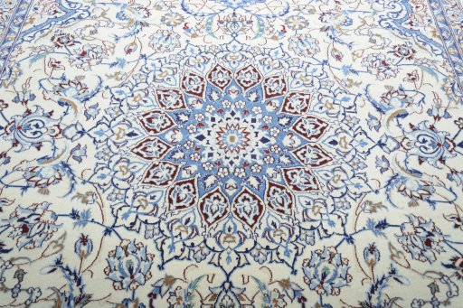 Central medallion detail of New Nain rug from Iran / Persia