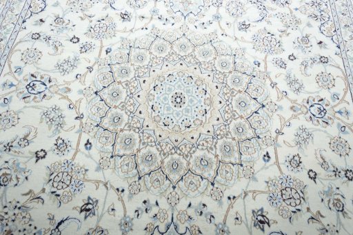 Central medallion detail of New Nain rug from Iran / Persia