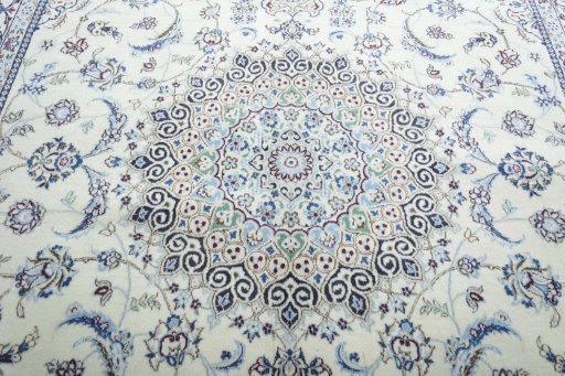 Central medallion detail of New Nain rug from Iran / Persia
