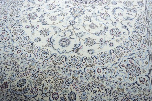 Central medallion detail of New Nain rug from Iran / Persia