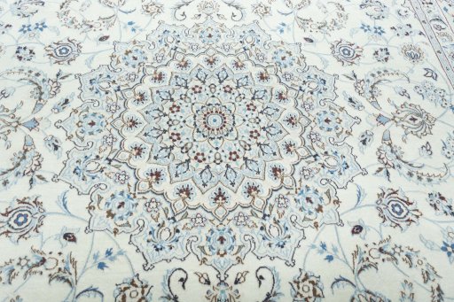 Central medallion detail of New Nain rug from Iran / Persia