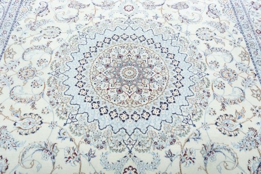 Central medallion detail of New Nain rug from Iran / Persia