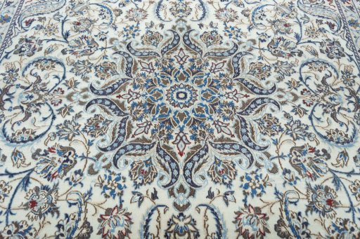 Central medallion detail of New Nain rug from Iran / Persia