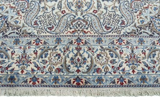 Full view of New Nain rug from Iran / Persia, 330 × 213 cm in Beige tones