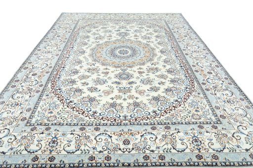 Surface texture of New Nain rug with natural Wool and intricate pattern