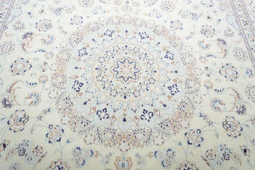 Central medallion detail of New Nain rug from Iran / Persia