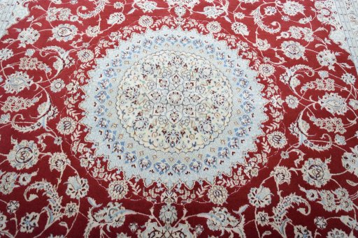 Central medallion detail of New Nain rug from Iran / Persia