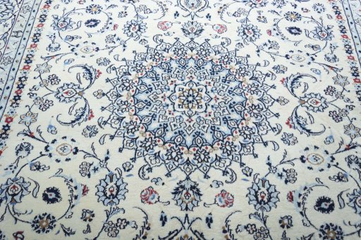 Central medallion detail of New Nain rug from Iran / Persia