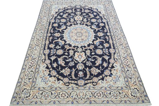 Surface texture of New Nain rug with natural Wool and intricate pattern