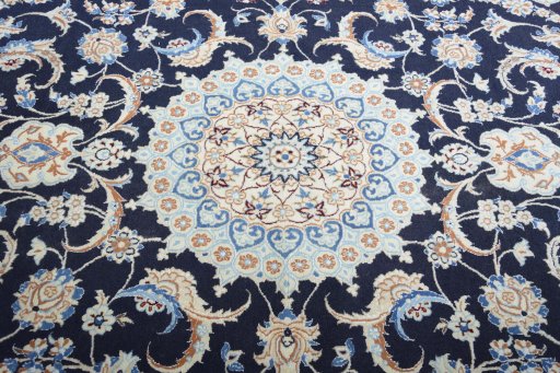 Central medallion detail of New Nain rug from Iran / Persia