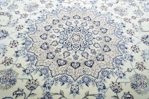 Central medallion detail of New Nain rug from Iran / Persia