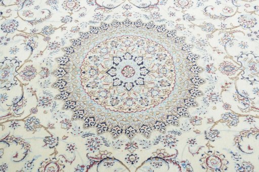 Central medallion detail of New Nain rug from Iran / Persia